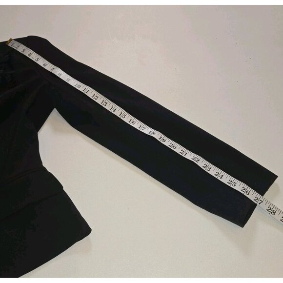Cache Black Tuxedo 12 Silk Trim Jacket Lined Classic Blazer Womens Single Breast - Picture 11 of 12